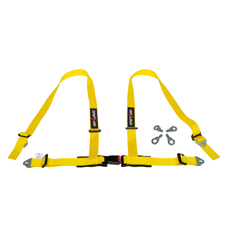 DriftShop 4 Point Harness 2" - Yellow - Road Approved
